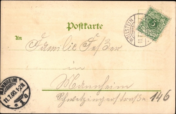 Chromo-Litho Wöllstein in Rheinhessen, Bahnhofstraße, preparation institute, Germaniaplatz, total view