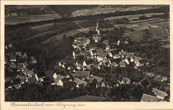 Postcard Baumerlenbach Öhringen in Hohenlohekreis, aerial photograph
