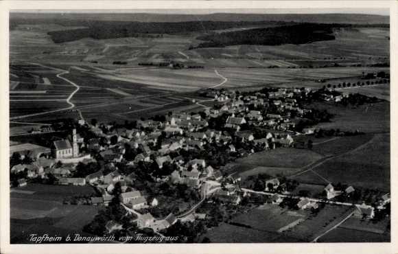 Postcard Tapfheim an der Donau Swabia, aerial photograph