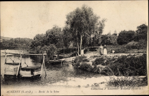 Postcard Acheres Yvelines, Banks of the Seine