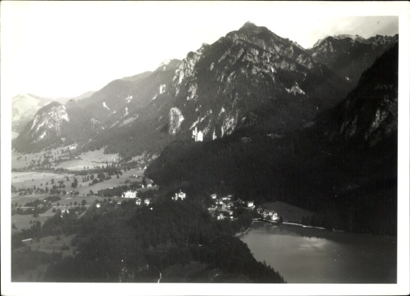 Postcard Ramsau in Berchtesgadener Land, Upper Bavaria, Hintersee, view of the fjord-like Hintersee,...