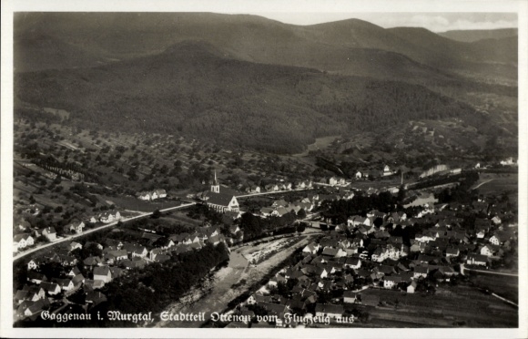 Postcard Ottenau Gaggenau in the Murg Valley, aerial photograph