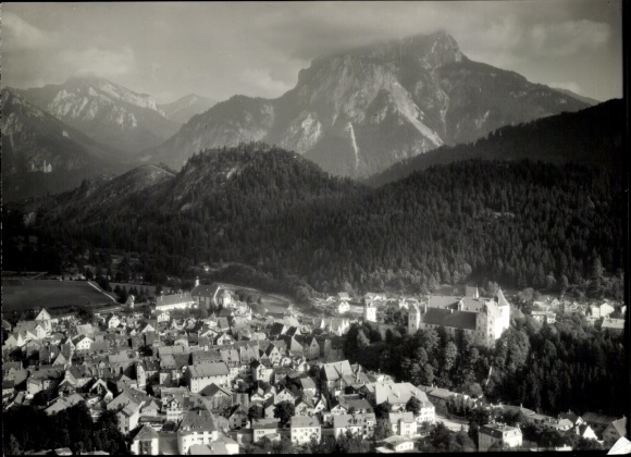 Ak Füssen im Allgäu, Fliegeraufnahme