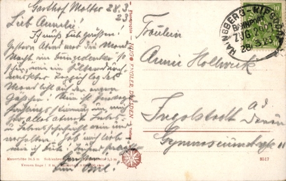 Postcard Malter Dippoldiswalde in the Eastern Ore Mountains, Inn at the Malter Dam, Boat