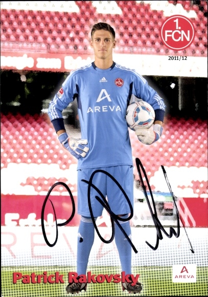 Autograph card footballer Patrick Rakovsky, 1. FC Nuremberg, autograph