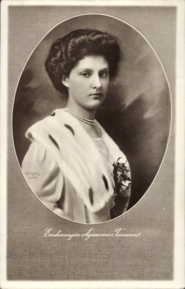 Passepartout Ak Erzherzogin Agnes von Toscana, Portrait