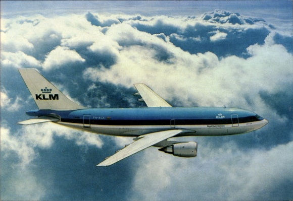 Postcard Dutch passenger aircraft, KLM, PH-AGC