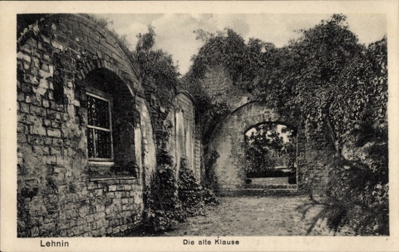 Postcard Kloster Lehnin in der Mark, ruins, old hermitage, windows, vegetation