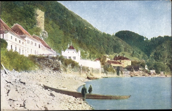 Postcard Sarmingstein St. Nikola Upper Austria, banks of the Danube