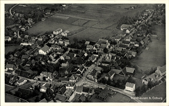 Ak Weidhausen bei Coburg Oberfranken, Fliegeraufnahme