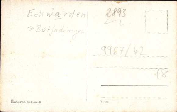 PC Eckwarden Butjadingen Wesermarsch, war memorial, village street with bell tower, inn