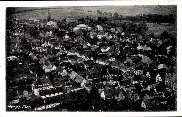 Postcard Kandel in the Palatinate Bienwald, aerial photograph