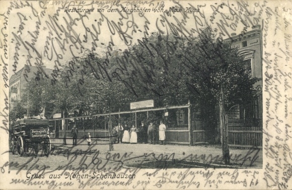 Postcard Berlin Lichtenberg Hohenschönhausen, Restaurant at the Churchyards