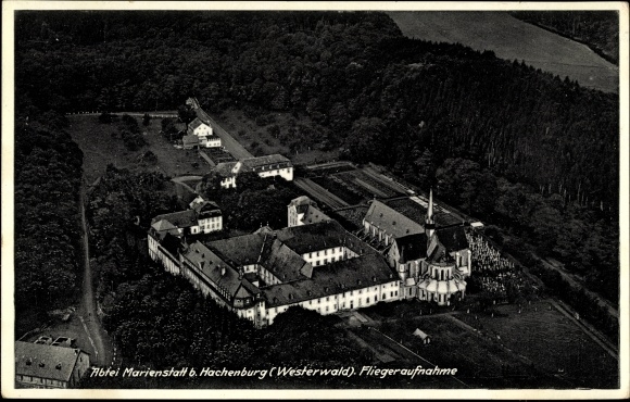 Postcard Streithausen in the Westerwald, Marienstatt Abbey
