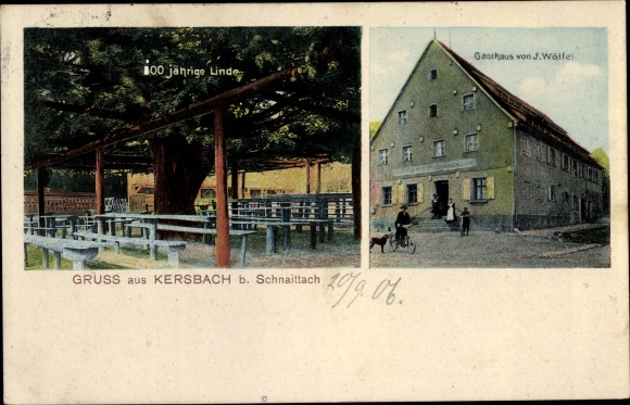 Ak Kersbach Neunkirchen am Sand Mittelfranken, Gasthaus, Linde