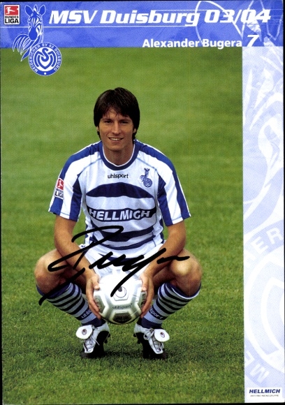 Autogrammkarte Fußballer Alexander Bugera, MSV Duisburg, Autogramm