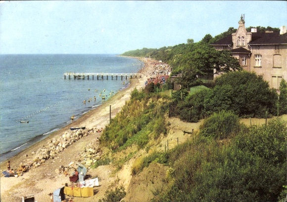 Postcard Ostseebad Rerik, beach, jetty