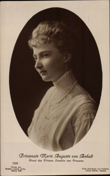 Ak Prinzessin Marie Auguste von Anhalt, Ehefrau Prinz Joachim, Liersch 7509