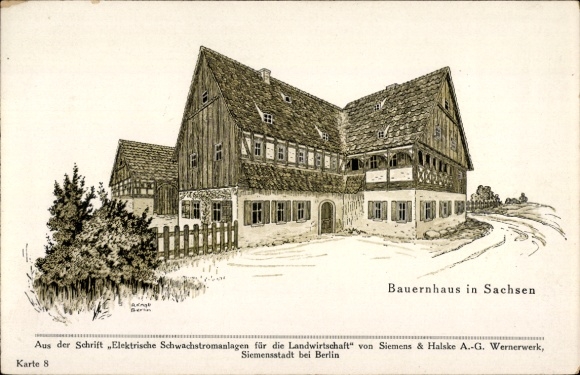Ak Altkötzschenbroda Radebeul Sachsen, Bauernhaus in  Karte 8