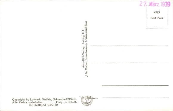 Postcard Quierschied in Saarland, aerial photograph