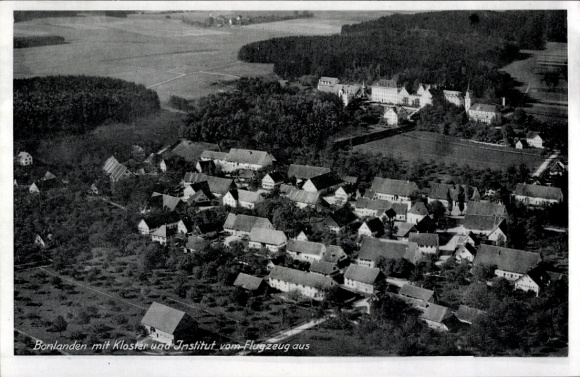 Postcard Bonlanden Filderstadt in Württemberg, aerial photograph, monastery, institute