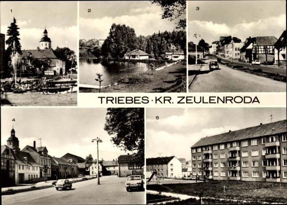 Ak Triebes in Thüringen, An der Zeulenrodaer Straße, Sommerbad, Ernst-Thälmann-Straße