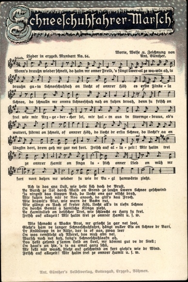 Song Postcard Günther, Anton, snowshoe march, dialect No. 54