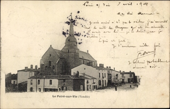 PC Le Poire-sur-Vie Vendee, partial view, church