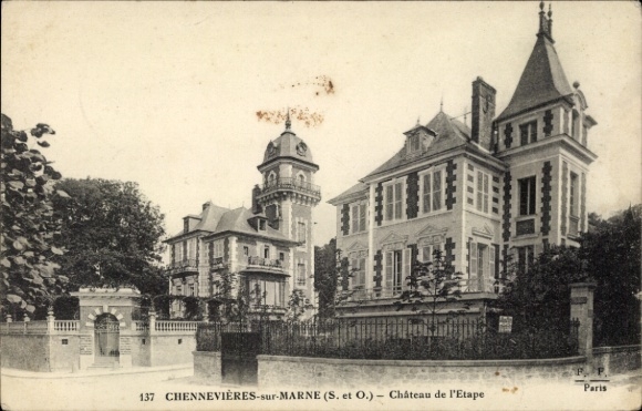 Ak Chennevières Val de Marne, Château de la Etape