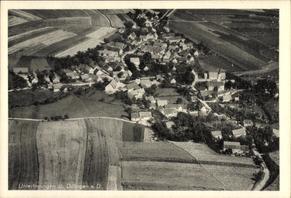 Ak Untertinningen Dillingen an der Donau, Fliegeraufnahme