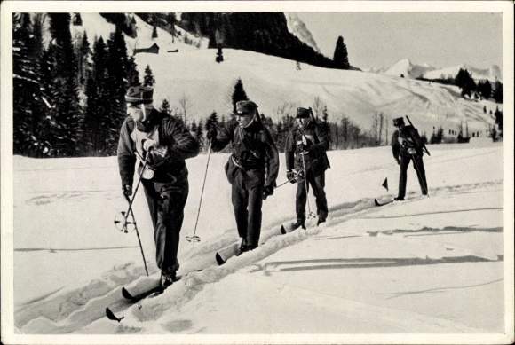 Collection picture Olympia 1936, Swedish patrol, skiers