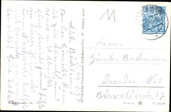 Postcard Zella Mehlis in the Thuringian Forest, Veilchenbrunn, terrace view, guests