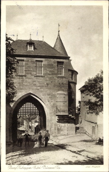 Postcard Nideggen Eifel, Castle, Düren Gate