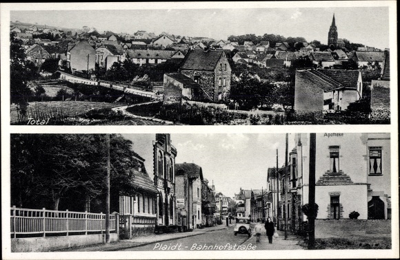 KP Plaidt w Eifel, Panorama, Bahnhofstrasse z apteką