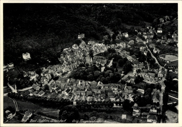 Postcard Bad Sooden Allendorf an der Werra Hessen, aerial photograph