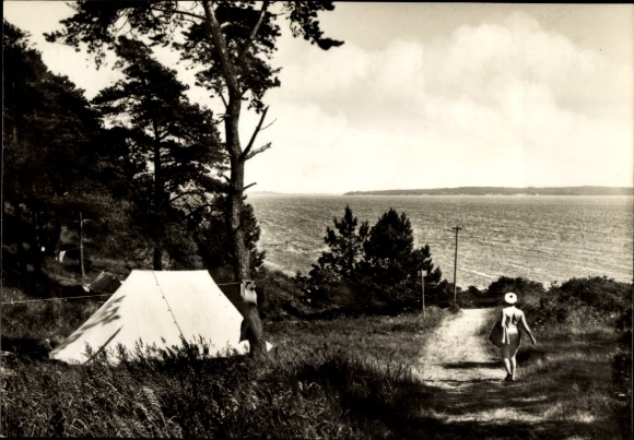 Ak Rappin-eiland Rügen, tent bij Jasmunder Bodden