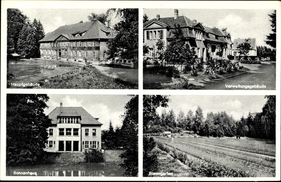KP Tiefenbrunn Mengershausen Rosdorf Dolna Saksonia, sanatorium państwowe Rasemühle, ogród różany