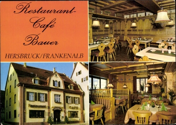 Ak Hersbruck in Mittelfranken, Café Restaurant Bauer