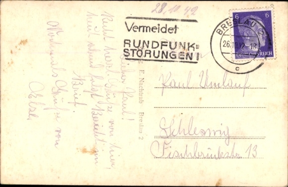 Postcard Wrocław Breslau Silesia, Ring, Town Hall, Centennial Hall, Main Station, Post Office Checking Office