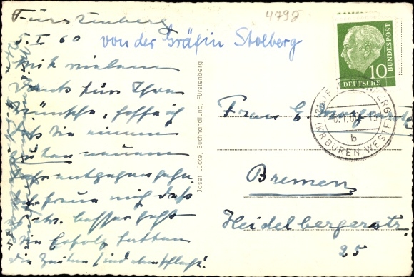 Postcard Fürstenberg Bad Wünnenberg in Westphalia, Aatal, fish ponds, castle