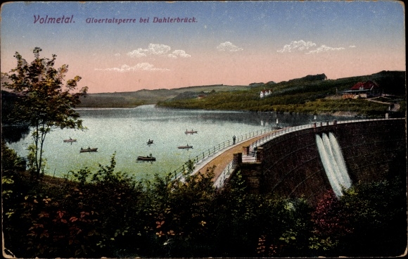 Postcard Dahlerbrück Schalksmühle in Volmetal, Gloertalsperre with surroundings