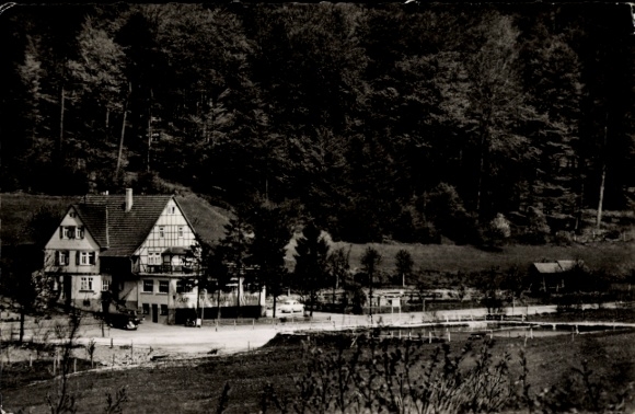 Postcard Kleinkahl in Lower Franconia, Gasthaus Kahlquelle