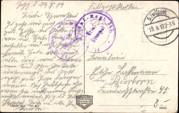 Postcard Lwów Lemberg Ukraine, central railway station, trams