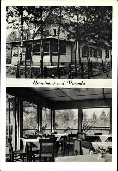 Ak Sprötze Buchholz in der Nordheide, Haus Osterberg, hoofdhuis en veranda