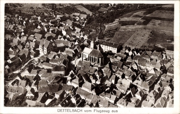 Postcard Dettelbach am Main Lower Franconia, aerial photograph