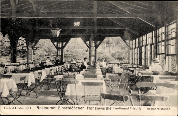 Postcard Hohenwarthe on the Elbe Möser Jerichower Land, Restaurant Elbschlösschen, Ferdinand Friedrich