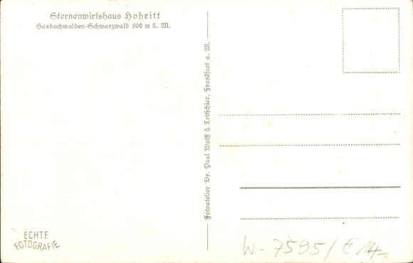 Postcard Sasbachwalden in the Black Forest, Sternenwirtshaus Hohritt, Ofen