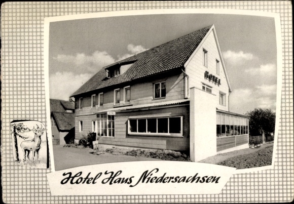 Ak Westerode Bad Harzburg am Harz, Hotel Haus Niedersachsen, Gebäudeansicht, zentrale Lage, Fließ