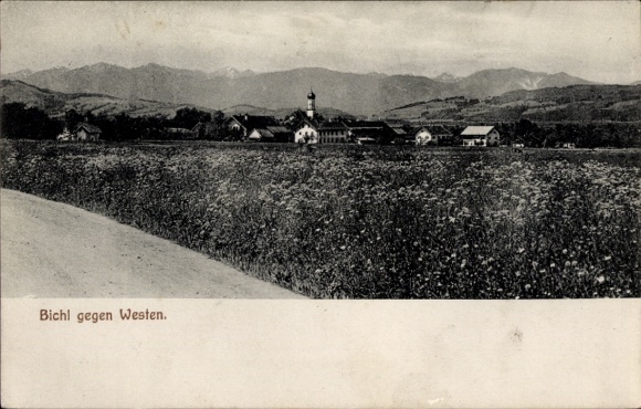Postcard Bichl in Upper Bavaria, general view, mountains