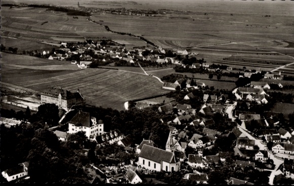 Postcard Reimlingen in Swabia, aerial photograph